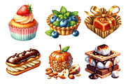 Watercolor Sweet Treats Clipart, an Illustration by Daily.Designs (Thumbnail 4 of 5)