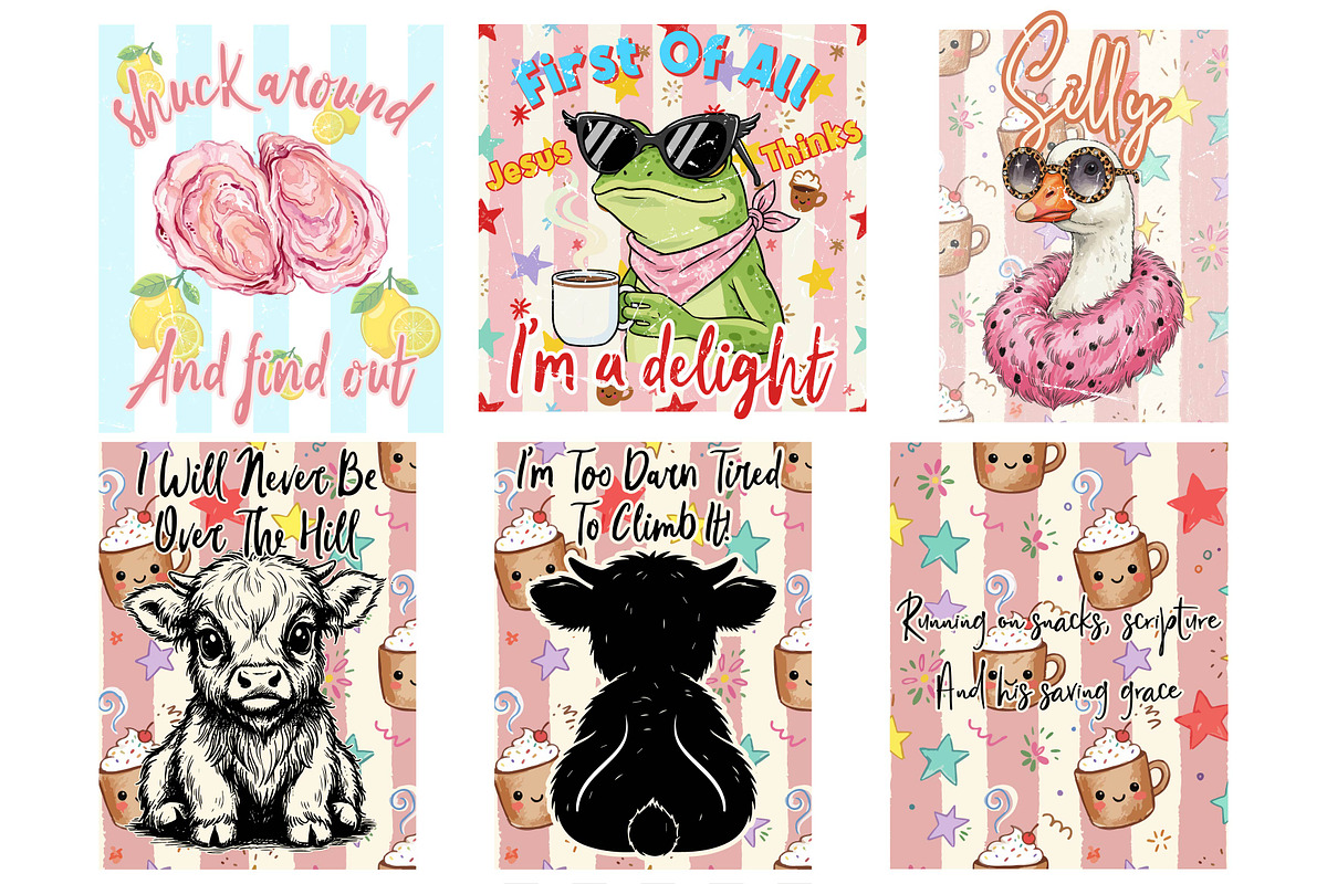 Funny Retro Animal Quote Bundle, an Object Graphic by vintage (Photo 1 of 3)