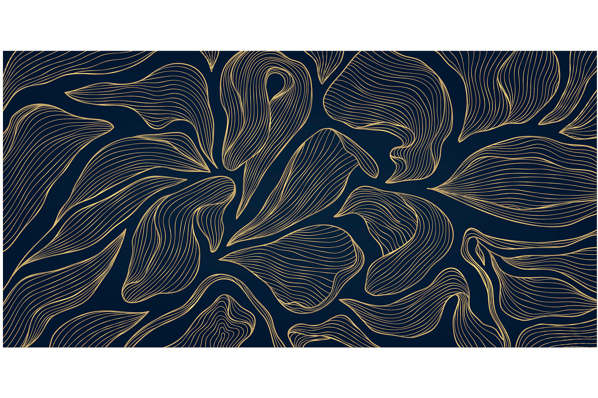 Luxury line leaves art deco patterns, a Pattern Graphic by Marylia (Photo 2 of 16)