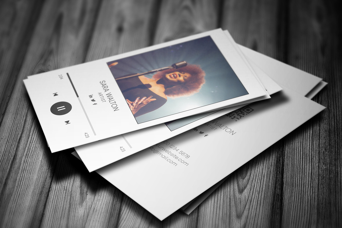 Singer or Music Artist Business Card, a Business Card Template by Saman Osama (Photo 2 of 4)
