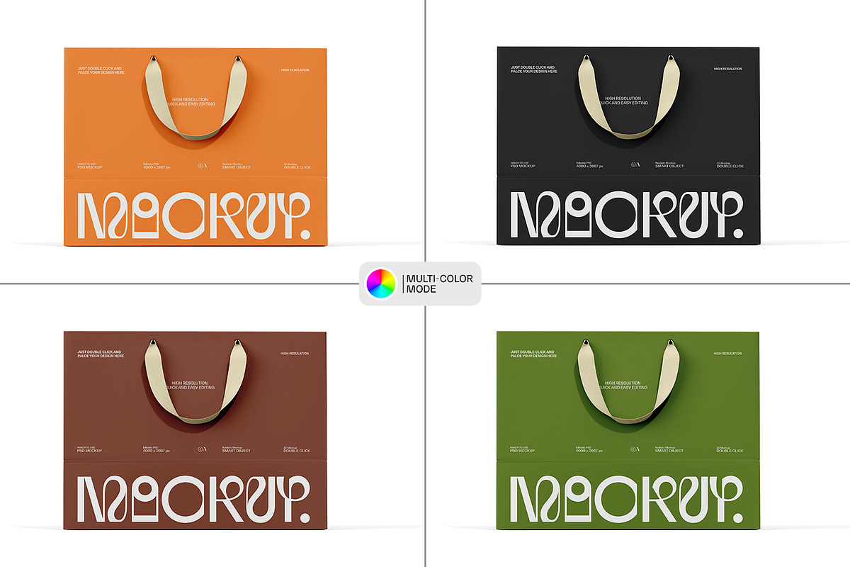 Euro Paper Tote Shopping Bag Mockup, a Packaging Mockup by RamStudio2 (Photo 4 of 16)