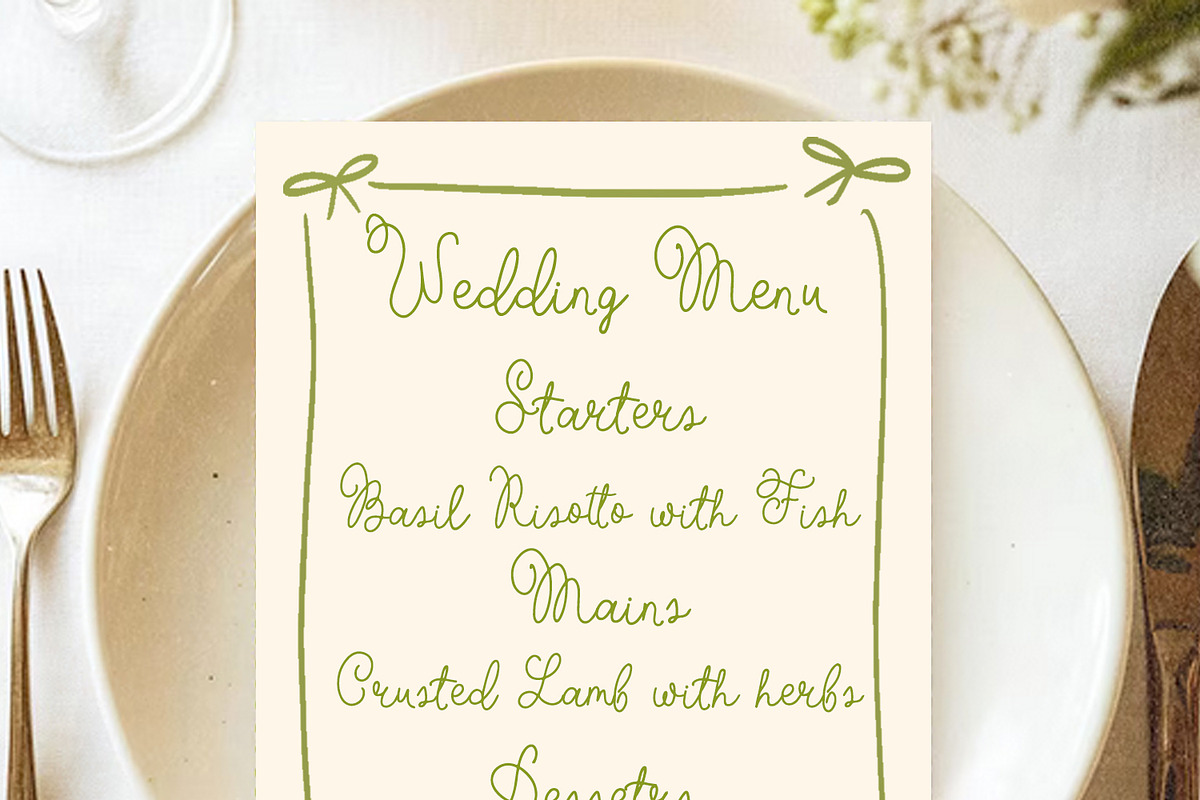 Amore Mio Whimsical Wedding Script, a Handwritten Font by Amalia Calligraphy (Photo 7 of 7)