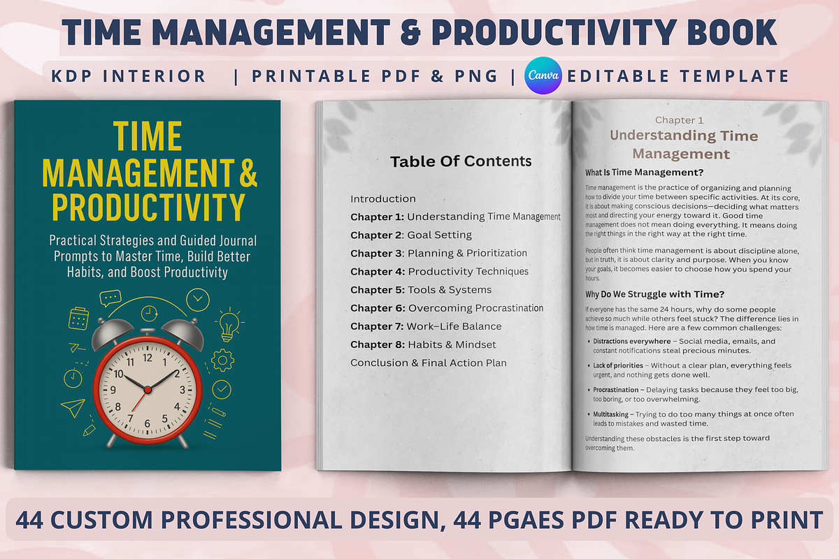 Time Management & Productivity Book, a Design Template by Book2bees (Photo 1 of 4)