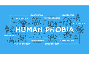 Human phobia psychology, an Illustration by Vector Tradition