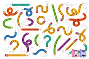 Colorful Curved Pencil Vector Set, an Object Graphic by MISS CHATZ (Thumbnail 1 of 3)