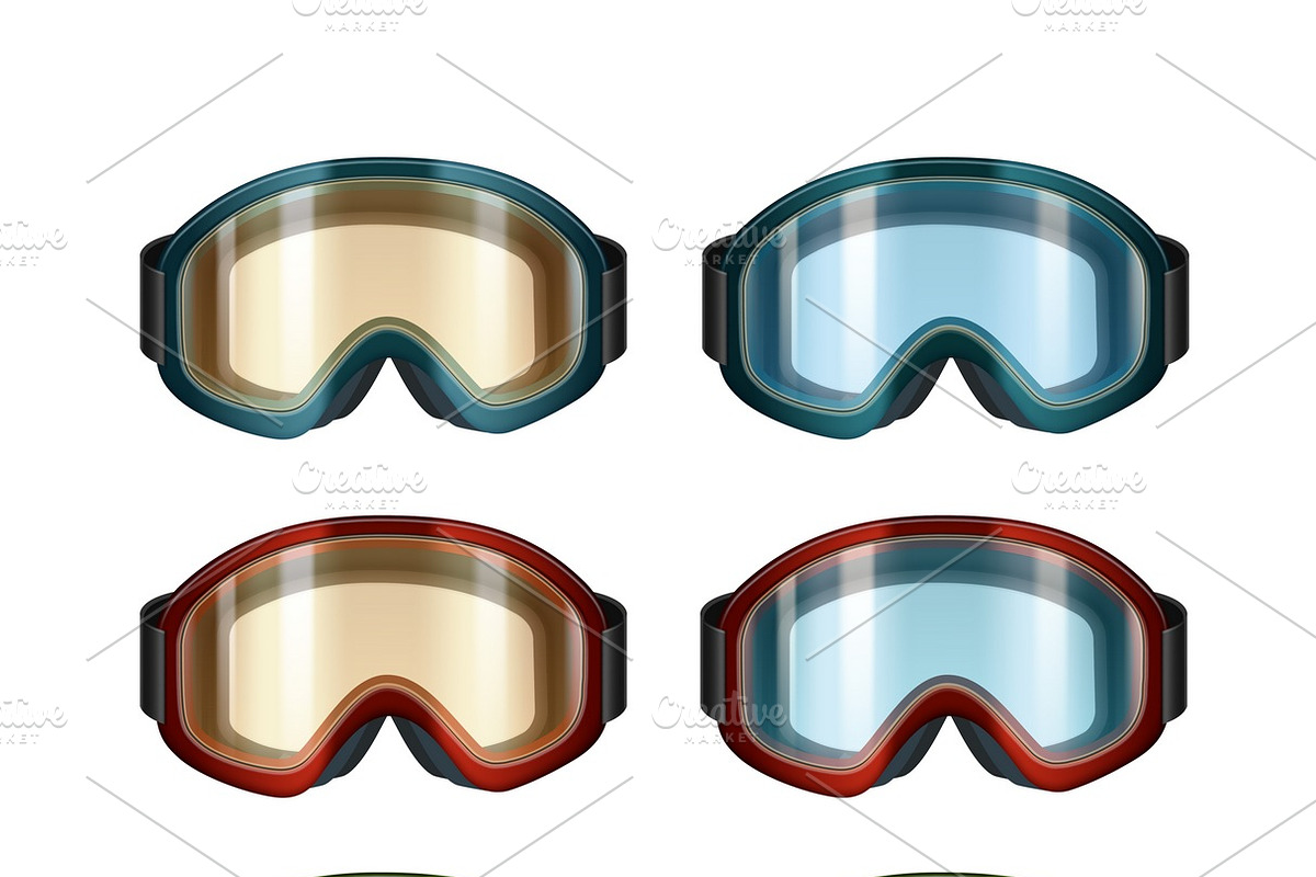 Ski snowboard goggles, an Icon by Microvector