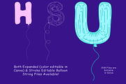 Customizable Mylar Balloon Alphabet, an Illustration by Ashley Katrina (Thumbnail 4 of 5)
