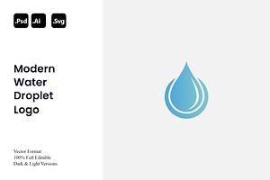 Modern Water Droplet Logo, a Branding & Logo Template by Luxury Logos
