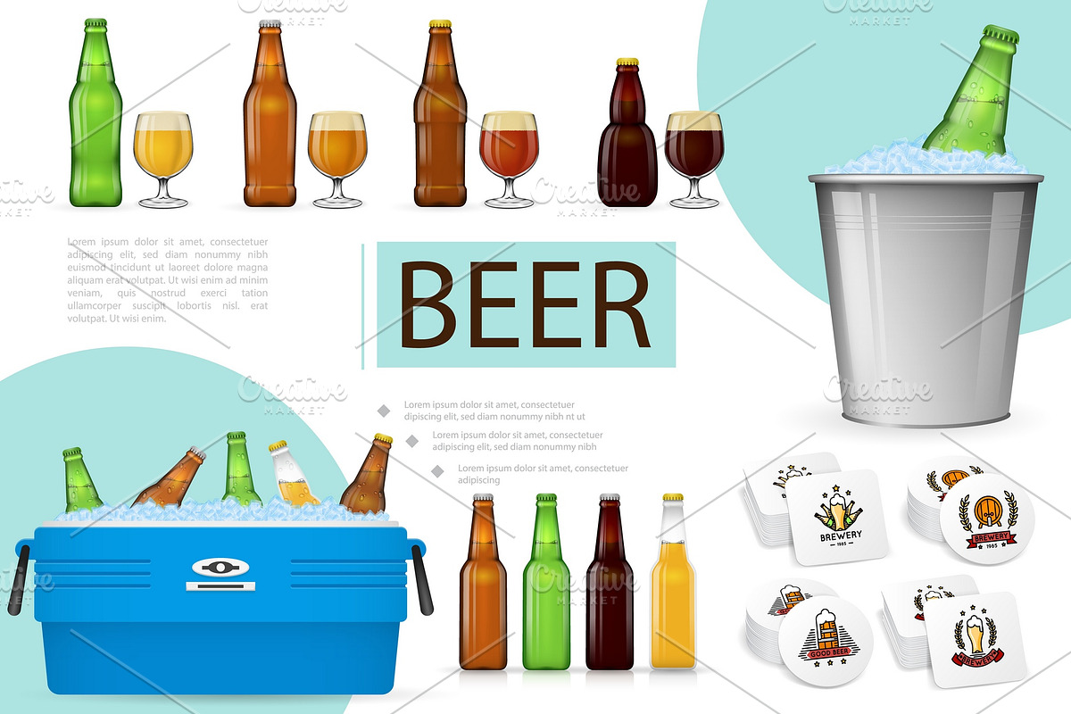Realistic brewing composition, a Decorative Illustration by Microvector