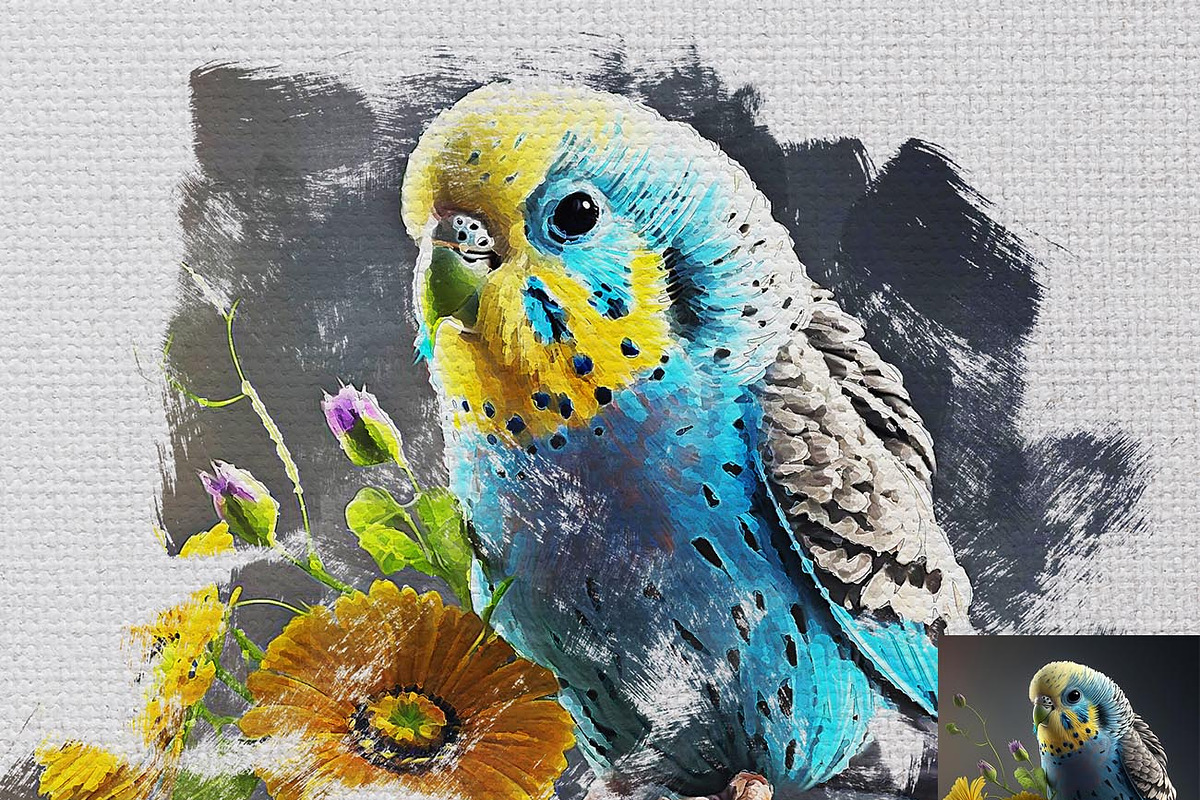 Real Oil Paint Canvas FX Photoshop, an Action Add-On by Studio Retouch (Photo 8 of 17)