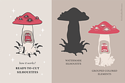 Retro mushrooms and skulls clipart, an Illustration by Siriliadka Dreams (Thumbnail 3 of 9)