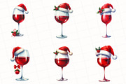 Christmas Red Wine Clipart, an Illustration by OK Design (Thumbnail 4 of 5)