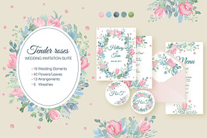 Tender Roses-Wedding Invitation Set