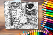Haunted Cozy Corners Coloring Pages, a Brochure Template by LA Design (Thumbnail 9 of 9)