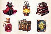 Cute Magic School Watercolor Clipart, an Illustration by Dream Creation (Thumbnail 5 of 6)