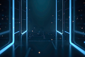 Tech Style Business Frame With Light, a Photo by LOGOCREATIVE