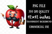 Back to School Funny Apple Clipart, an Illustration by Designking (Thumbnail 4 of 4)