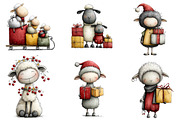 Christmas Sheep Clipart, an Illustration by CreationArt (Thumbnail 5 of 5)