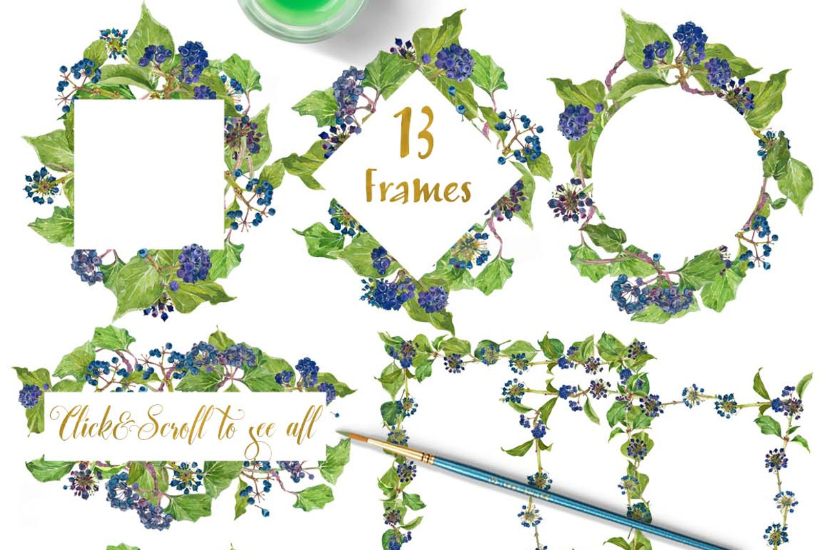 Ivy_Greenery_watercolor, an Illustration by watercolorwild.graphics (Photo 3 of 7)