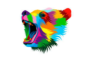 Abstract bear head portrait