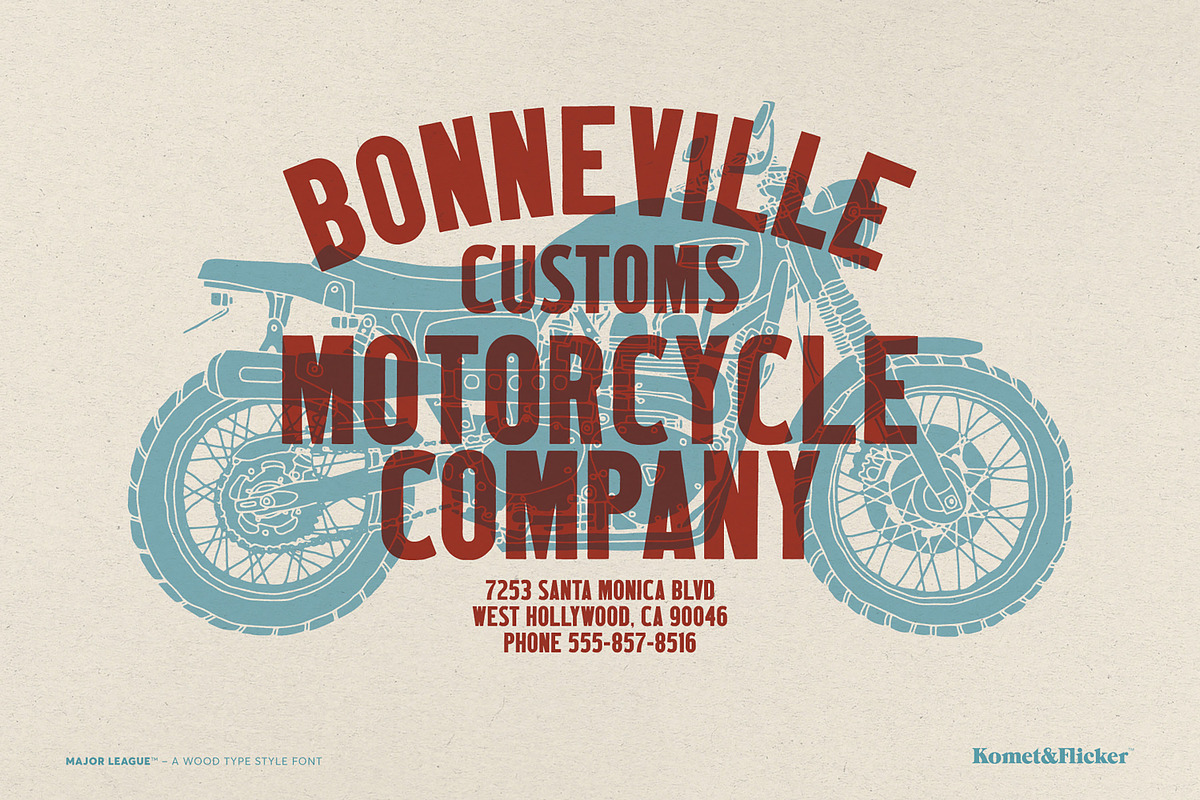 Major League - A Wood Type Font, a Sans Serif Font by Komet & Flicker (Photo 9 of 14)