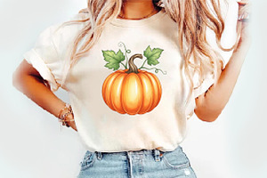 Pumpkin Watercolor Print, an Illustration by Watercolor design