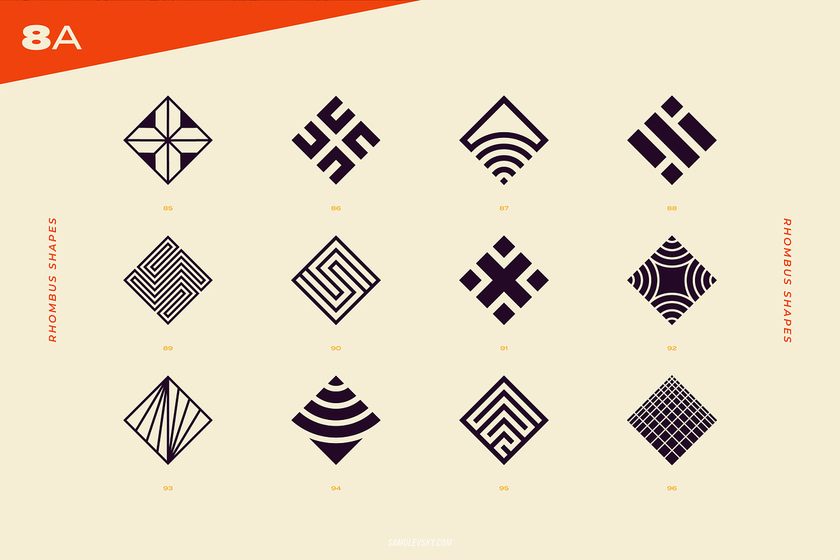 96 Logo Marks & Geometric Shapes, a Branding & Logo Template by Samolevsky (Photo 22 of 24)