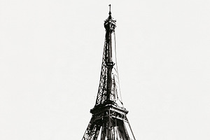 Eiffel Tower ink drawing capturing Paris landmark architecture,, an Illustration by Studio ANNA
