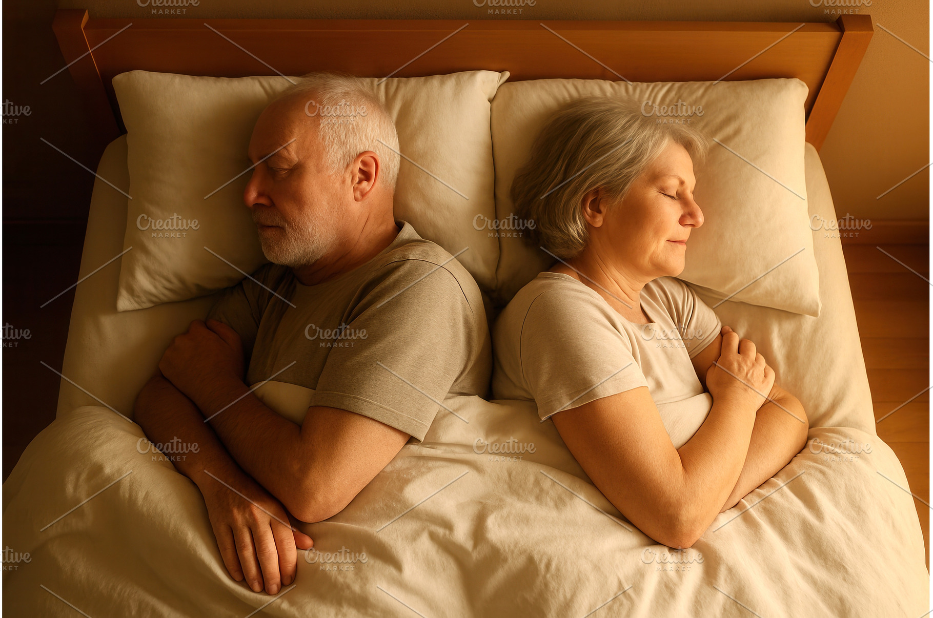 Elderly Caucasian couple sleeping, a Person Photo by Sergey Kotenev