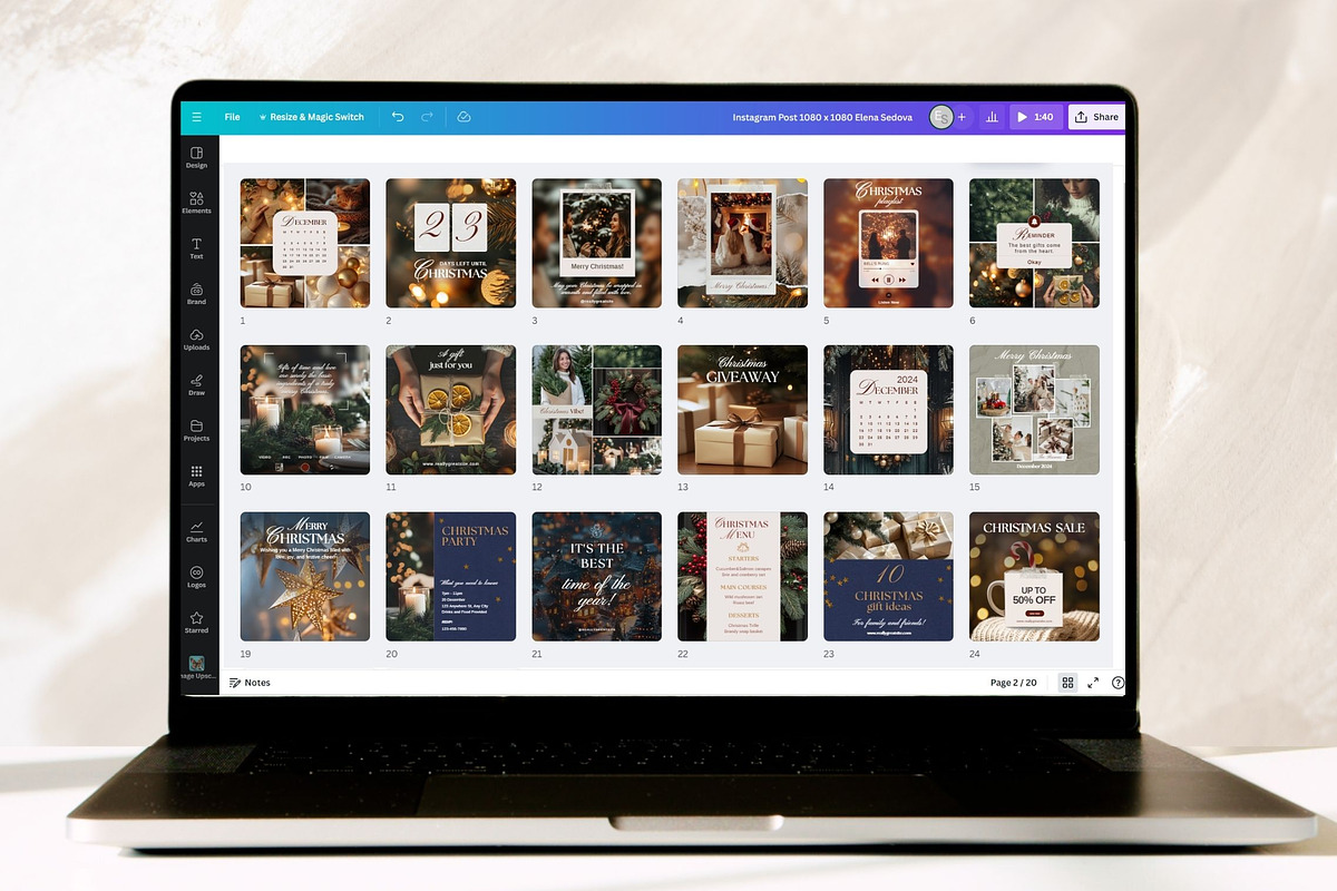 Bright Christmas Instagram Templates, a Social Media Template by InstaDesignPro (Photo 4 of 10)