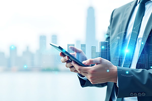 Businessman using smartphone for, a Business Photo by Artonix