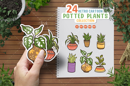 Set of Houseplants isolated design