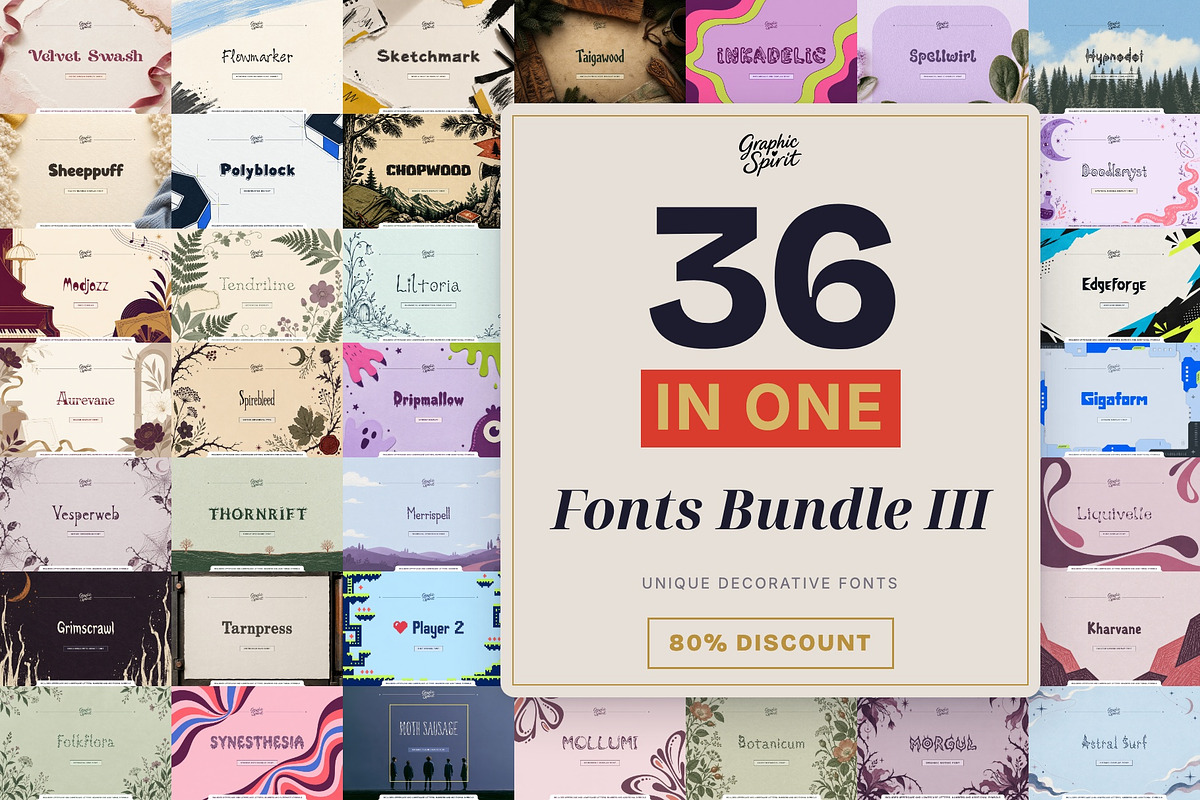 Fonts Bundle III for Creative Design, a Handwritten Font by Graphic Spirit (Photo 1 of 8)
