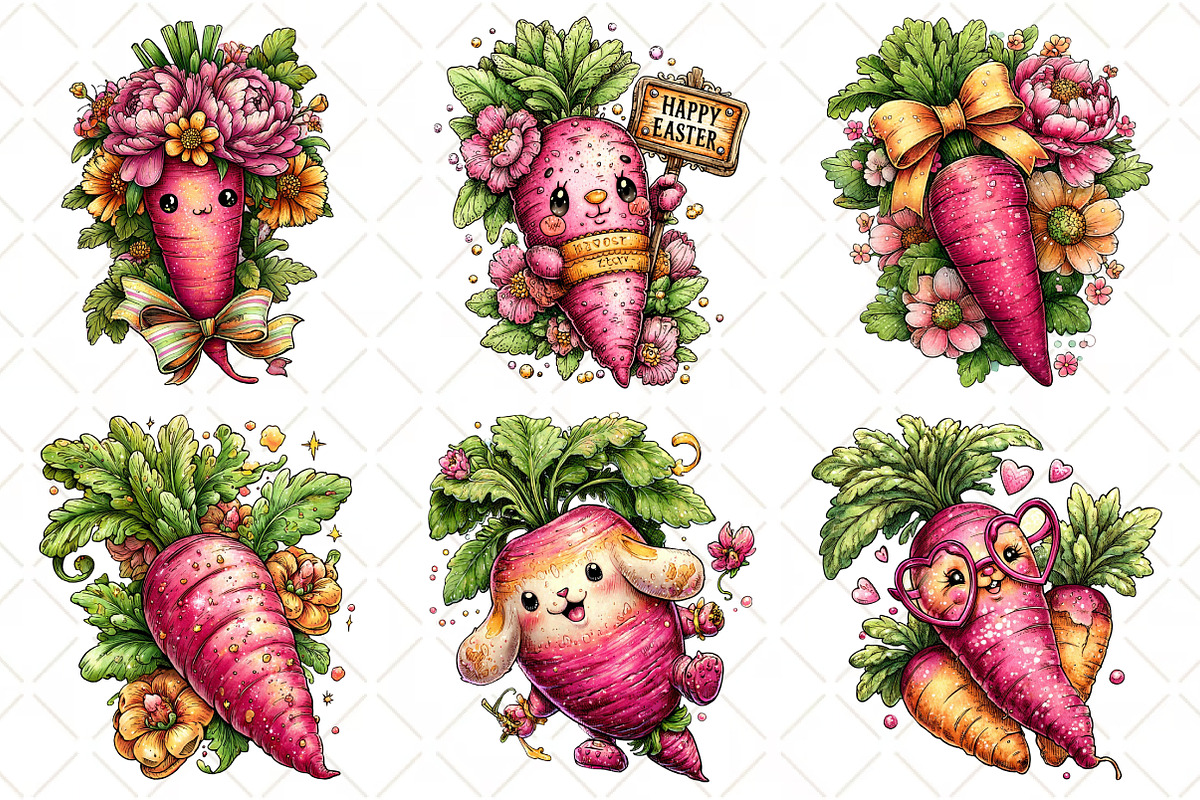 Whimsical Floral Easter Carrot, an Illustration by Black Bird Studio (Photo 2 of 6)
