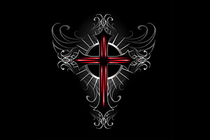 Crimson Gothic cross, a Decorative Illustration by blackmoon9