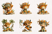 Whimsical Summer Highland Cow Clipar, an Illustration by CreationArt (Thumbnail 6 of 7)