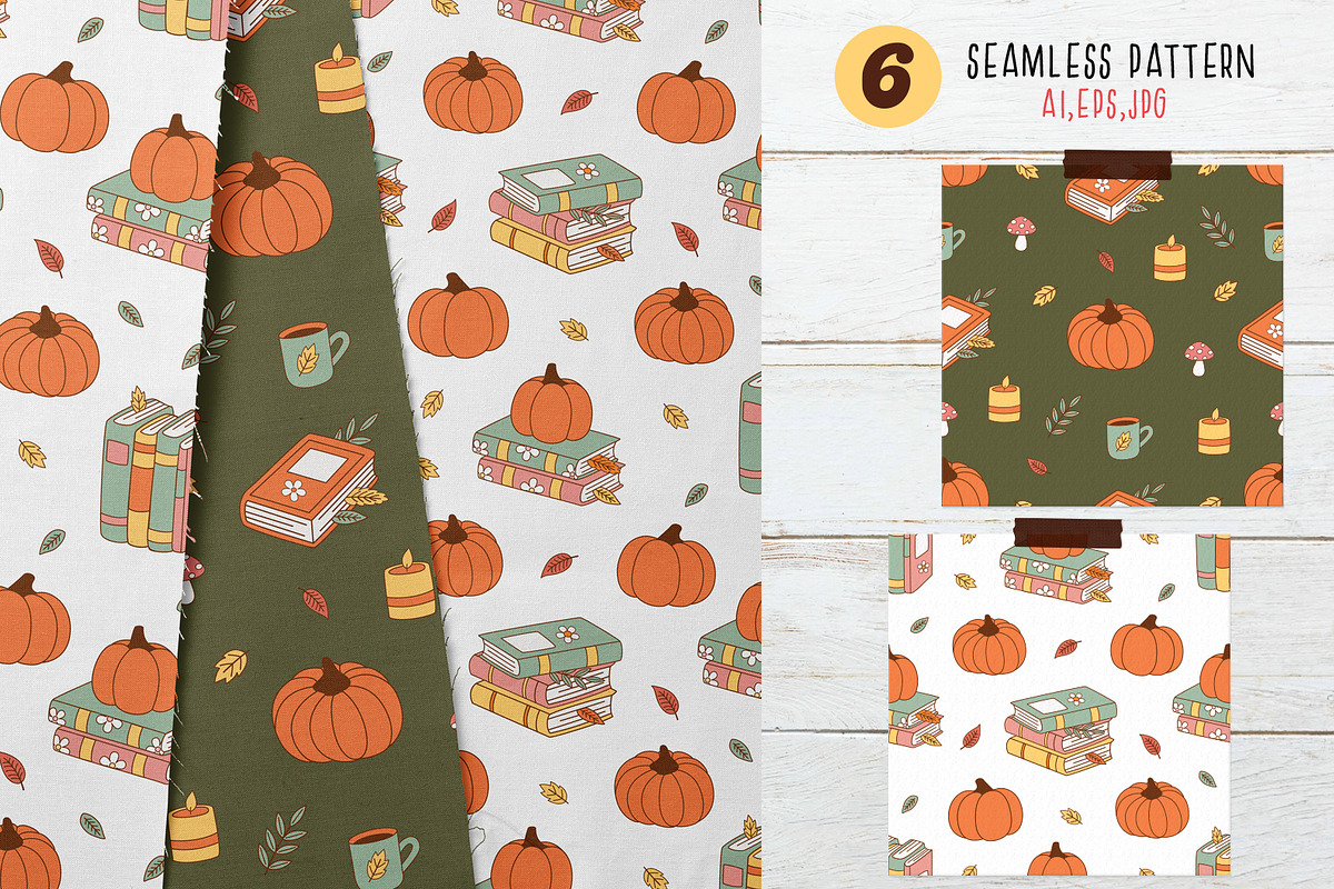 Cozy Autumn Books Clipart Bundle, an Object Illustration by NataKa (Photo 6 of 10)