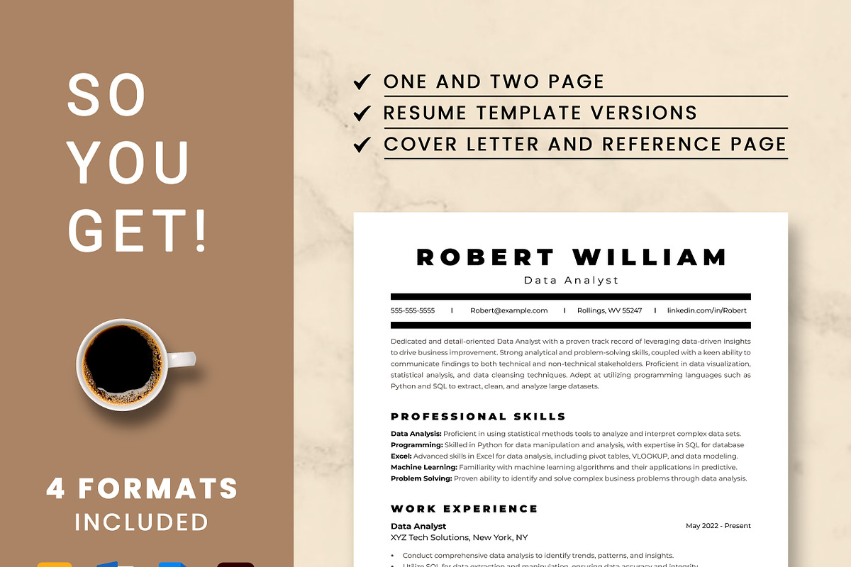 Data Analyst Resume Template, a Resume Template by ResumeInventor (Photo 8 of 9)