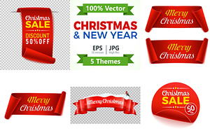 Christmas and New Year Banners, a Decorative Illustration by TAlex