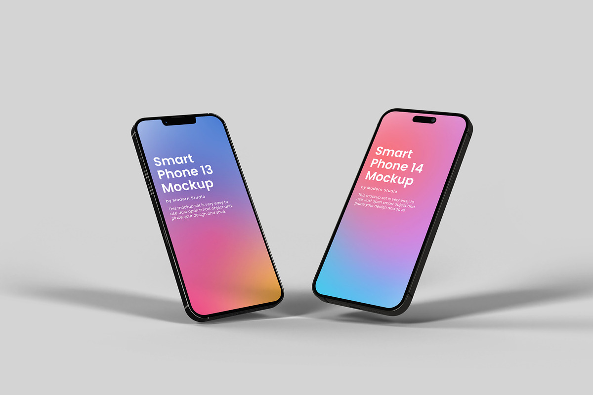 iPhone 13 Pro and 14 Pro Mockup, an iPhone Mockup by Modern Studio (Photo 9 of 14)