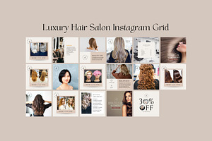 Luxury Hair Salon Instagram Grid