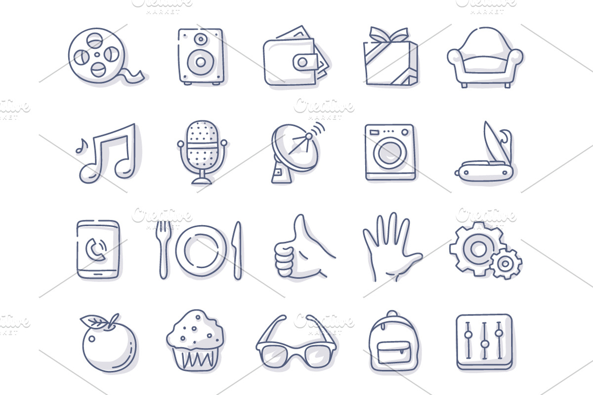 120 Universal Doodle Icons, an Icon by Rassko (Photo 4 of 5)