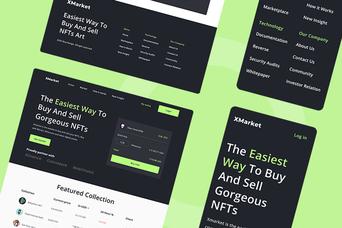 NFT Stocks Web Design, a Wireframe Template by INSPR STD (Photo 4 of 6)