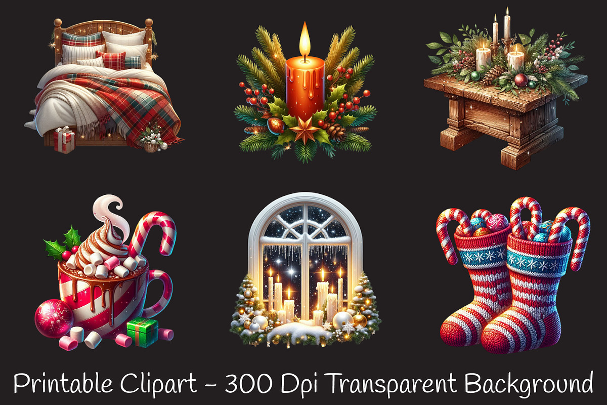 Cozy Christmas Watercolor Set, an Illustration by RobertsArt (Photo 5 of 7)