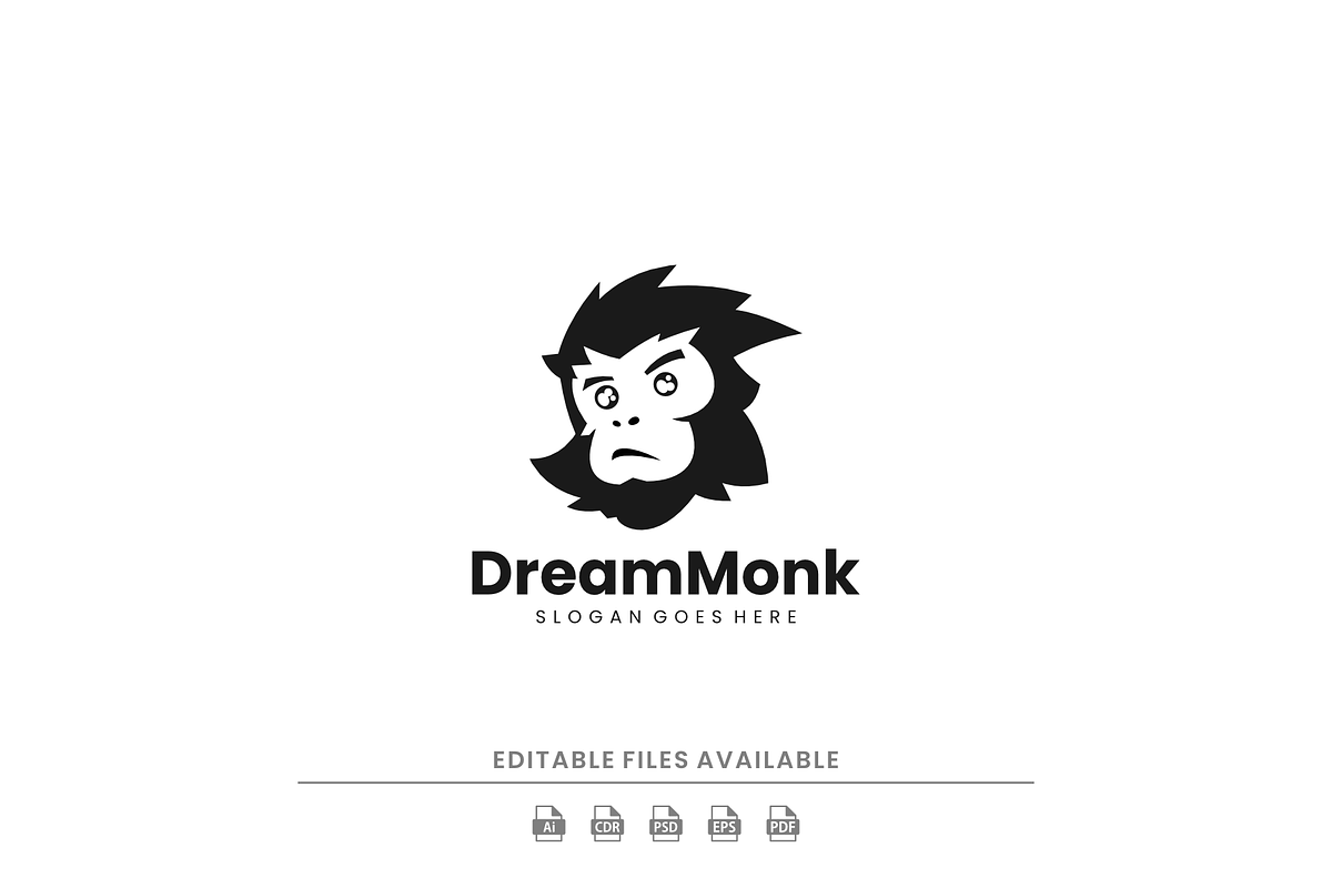 Modern Silhouette Monkey Head Logo, a Branding & Logo Template by Artnivora.Std