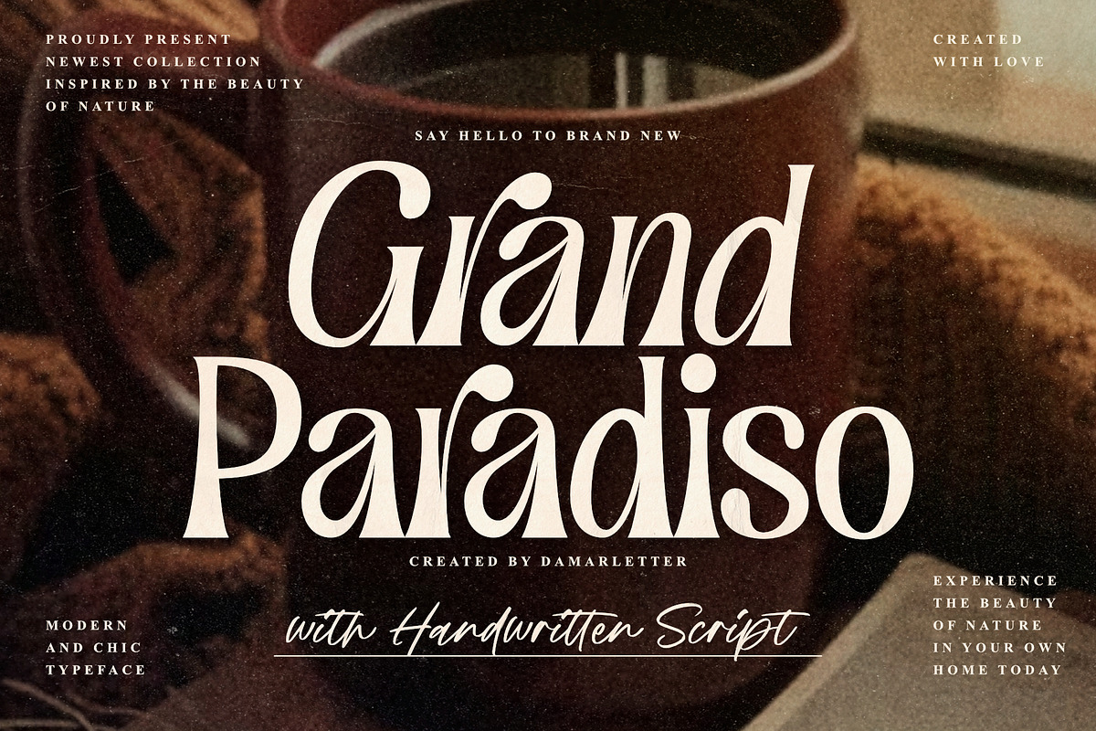 Grand Paradiso - Modern Stylish, a Serif Font by Damarletter (Photo 1 of 12)