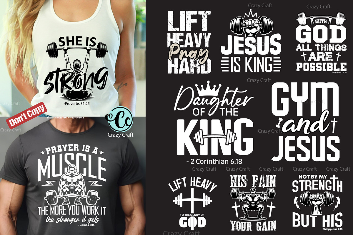 Christian Gym Svg Png Bundle, a Sport Illustration by CrazyCraft (Photo 1 of 5)