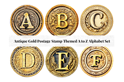 Antique Gold Stamp Alphabet Letters, a Decorative Illustration by Creative Art By SamM (Thumbnail 1 of 10)