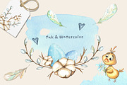 Happy Easter watercolor set, an Illustration by artdreamer (Thumbnail 2 of 6)