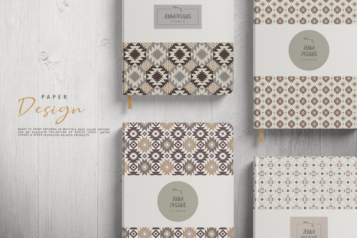 Earthy Aztec Vector Pattern Set, a Pattern Graphic by Jennadesigns (Photo 12 of 15)
